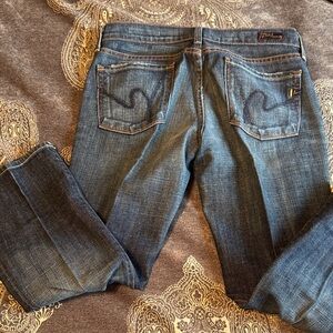 Citizens Of Humanity Dark Blue Cropped Jeans